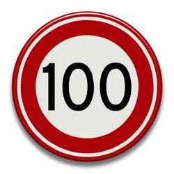 Verkeersbord RVV - A01-100 Maximum snelheid 100 km per uur